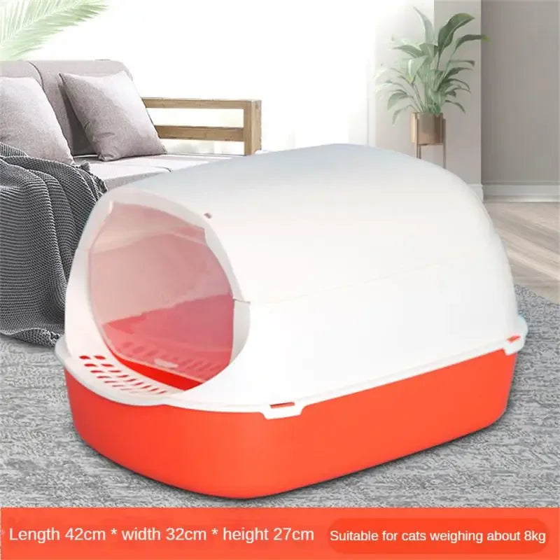 Closed Sandbox Cats Sanitary Tray Splash Proof Clean Basin Anti Flip Over Odor Proof Pet Accessories Pet Litter Box Plastic