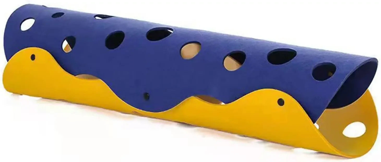 Cat Tunnels Bed Foldable Pet Tunnel Tube Bed with Holes DIY Cats Play Mat Cat Activity Rug Toy for Interacti