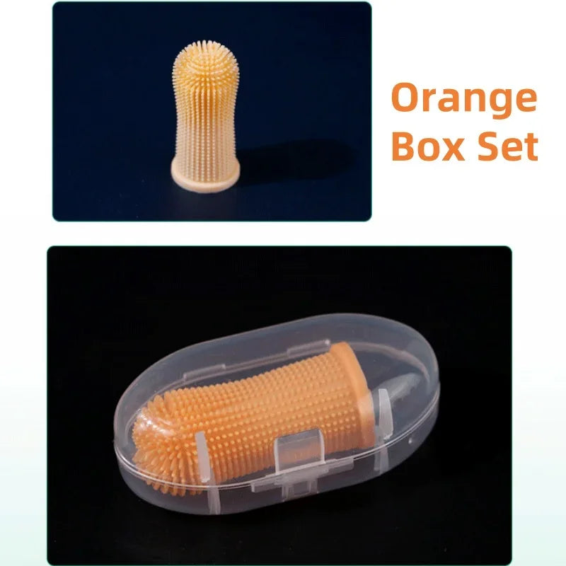 360 Silicone Pet Finger Toothbrush Dog Cat Oral Care Glove Full Range Teeth Cleaning BPA Free Gentle Gum Massage Tool Durable