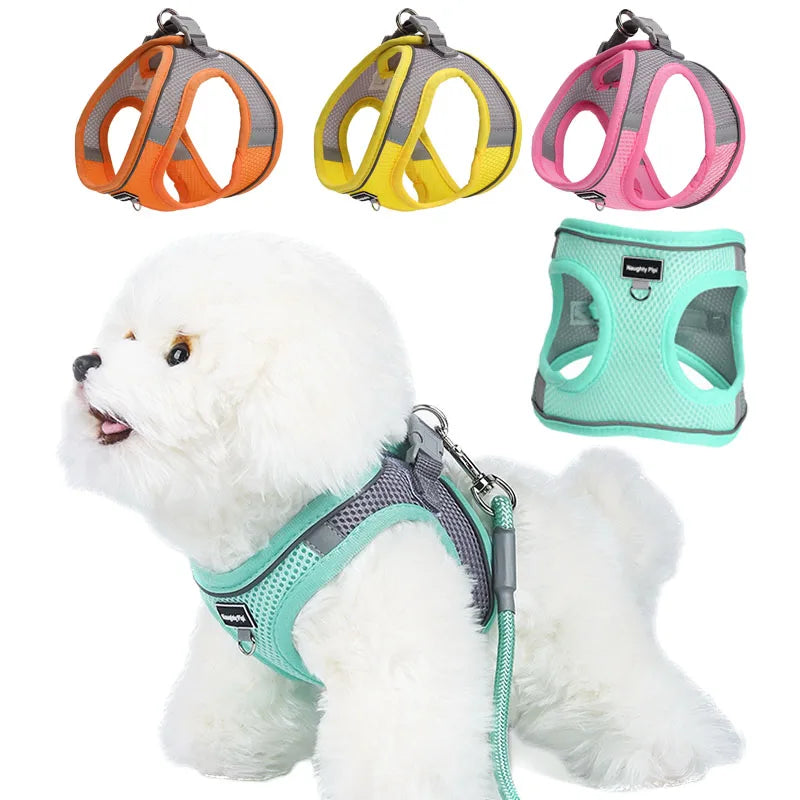 Arnés Ajustable con Correa para Perros Pequeños y Gatos – Reflectivo y Cómodo