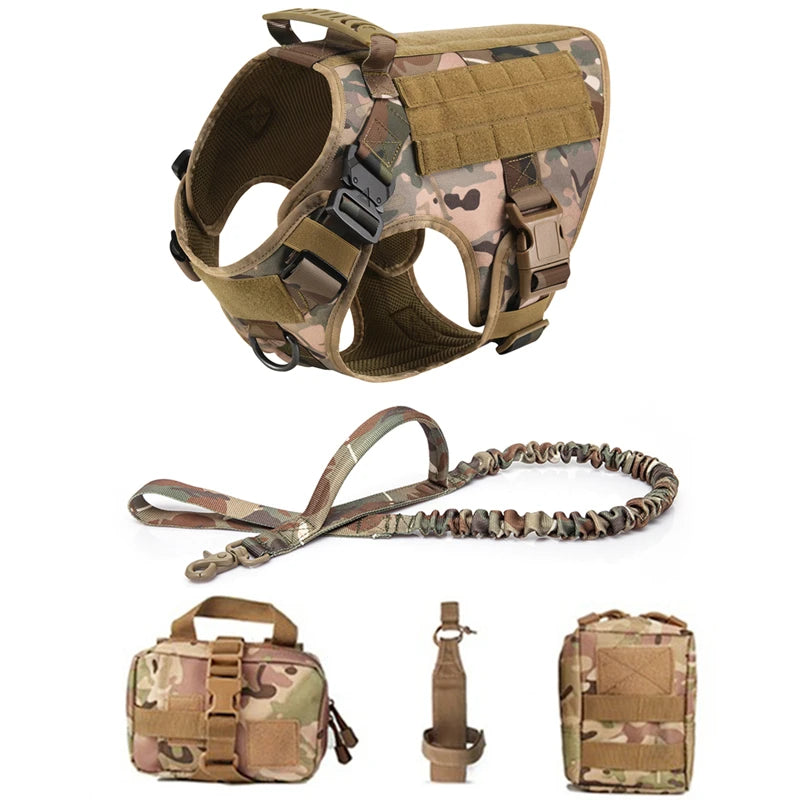 Arnés táctico militar para perros grandes – Set de entrenamiento con correa