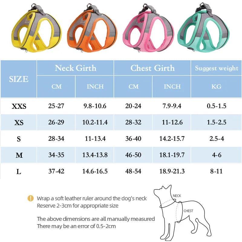 Arnés Ajustable con Correa para Perros Pequeños y Gatos – Reflectivo y Cómodo