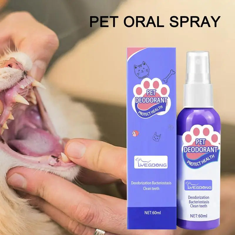 60ml Pet Oral Cleanse Spray Dogs Cats Mouth Fresh Teeth Clean Deodorant Prevent Calculus Remove Kitten Bad Breath Pet Supplies