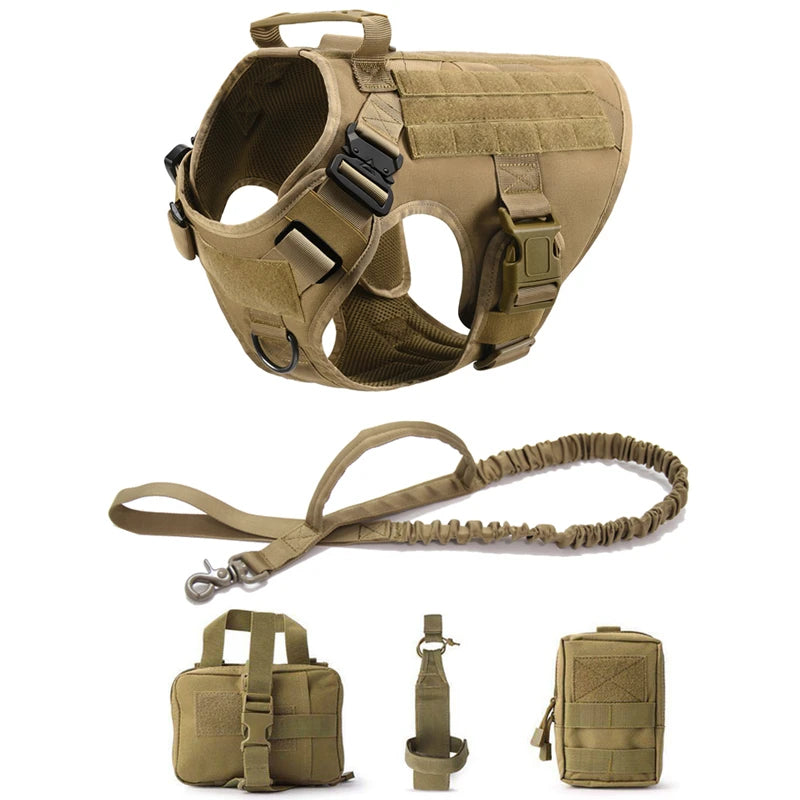 Arnés táctico militar para perros grandes – Set de entrenamiento con correa