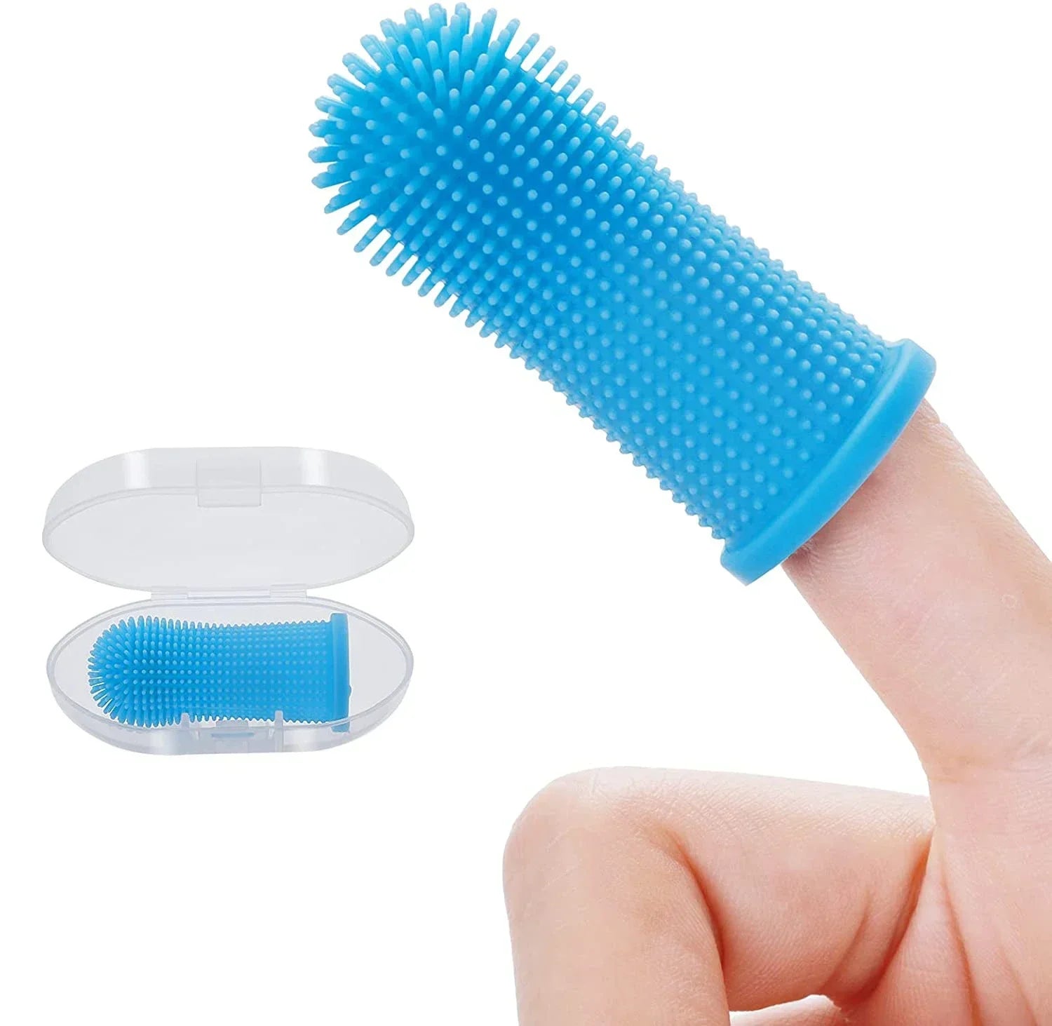 360 Silicone Pet Finger Toothbrush Dog Cat Oral Care Glove Full Range Teeth Cleaning BPA Free Gentle Gum Massage Tool Durable
