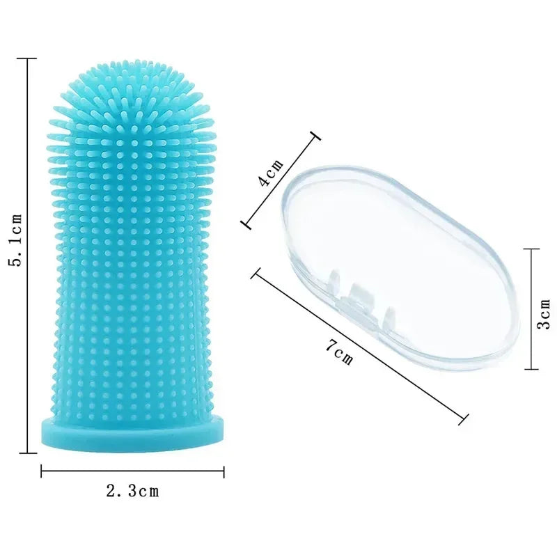 360 Silicone Pet Finger Toothbrush Dog Cat Oral Care Glove Full Range Teeth Cleaning BPA Free Gentle Gum Massage Tool Durable