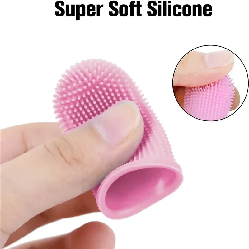 360 Silicone Pet Finger Toothbrush Dog Cat Oral Care Glove Full Range Teeth Cleaning BPA Free Gentle Gum Massage Tool Durable