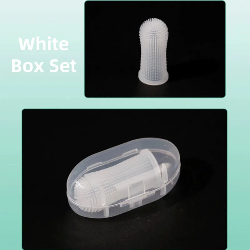 360 Silicone Pet Finger Toothbrush Dog Cat Oral Care Glove Full Range Teeth Cleaning BPA Free Gentle Gum Massage Tool Durable
