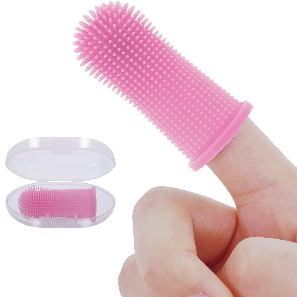 360 Silicone Pet Finger Toothbrush Dog Cat Oral Care Glove Full Range Teeth Cleaning BPA Free Gentle Gum Massage Tool Durable