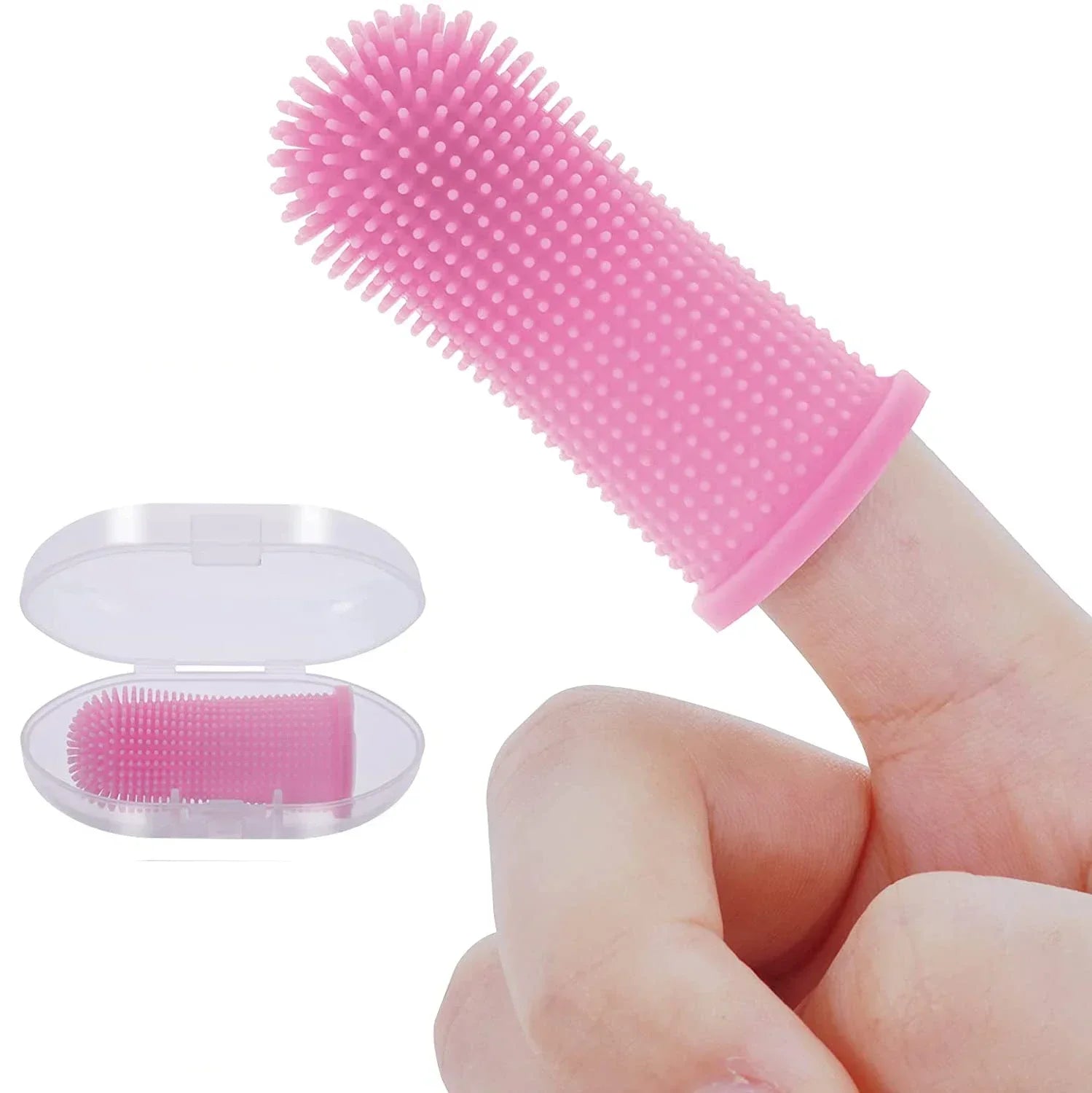 360 Silicone Pet Finger Toothbrush Dog Cat Oral Care Glove Full Range Teeth Cleaning BPA Free Gentle Gum Massage Tool Durable