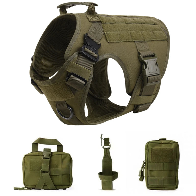 Arnés táctico militar para perros grandes – Set de entrenamiento con correa